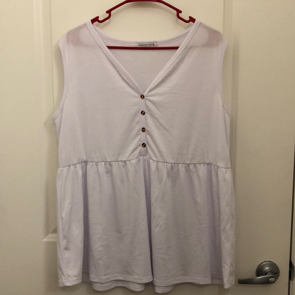 Pinkmstyle XL White sleeveless top